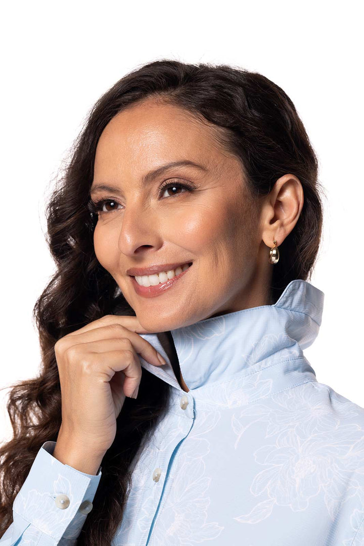 Women's Shirt with Roll-Up Sleeves | Skyride Perfect Peony position-5