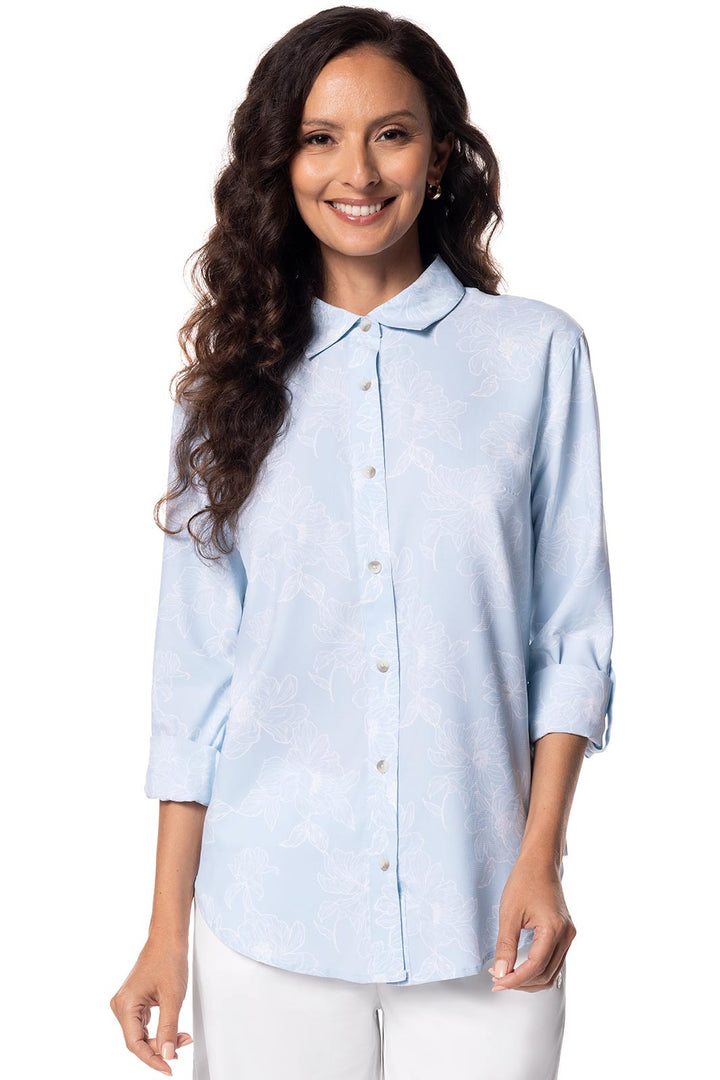 Women's Shirt with Roll-Up Sleeves | Skyride Perfect Peony position-8