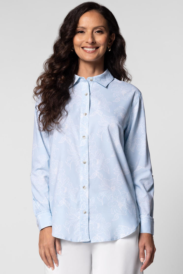 Women's Shirt with Roll-Up Sleeves | Skyride Perfect Peony position-1