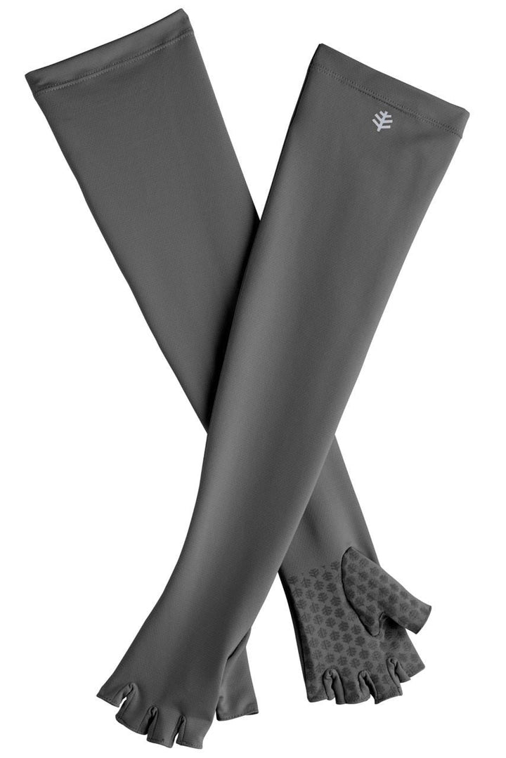 Long Fingerless UV Sun Gloves | Charcoal position-