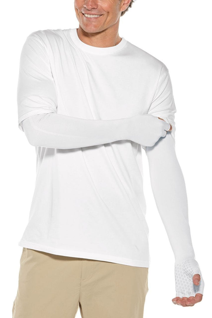 Long Fingerless UV Sun Gloves| White position-3
