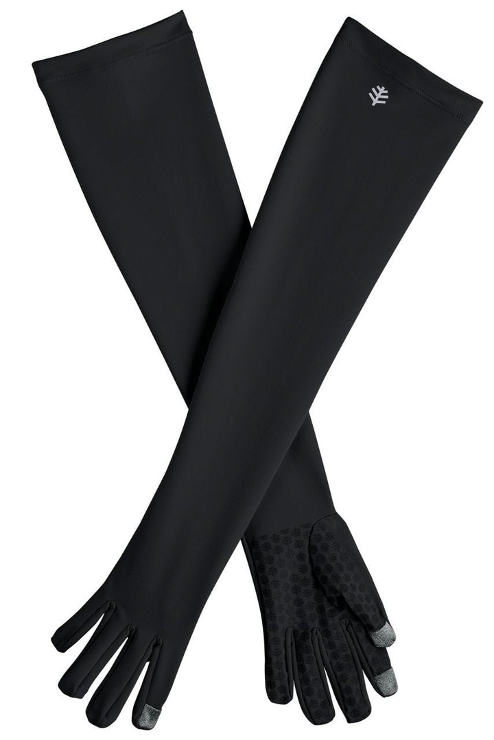 Long Full Finger UV Sun Gloves | Black position-1