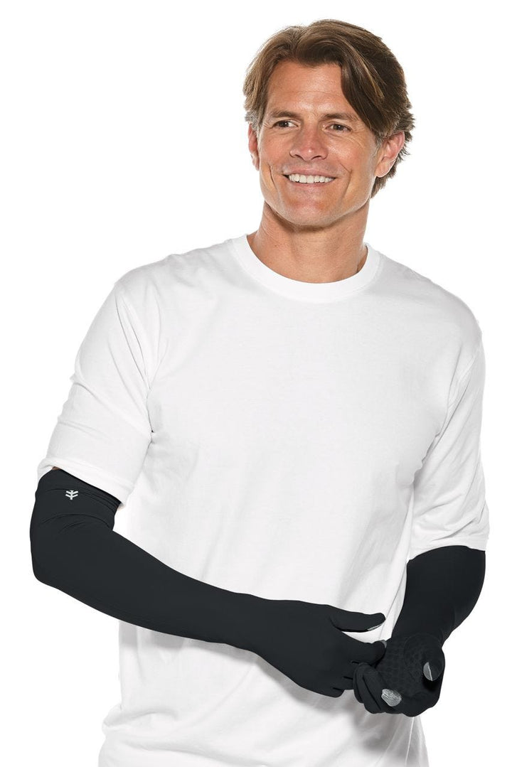 Long Full Finger UV Sun Gloves | Black position-5