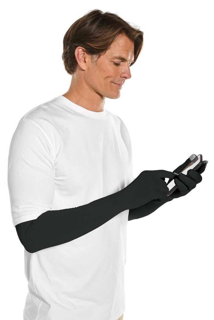 Long Full Finger UV Sun Gloves | Black position-4