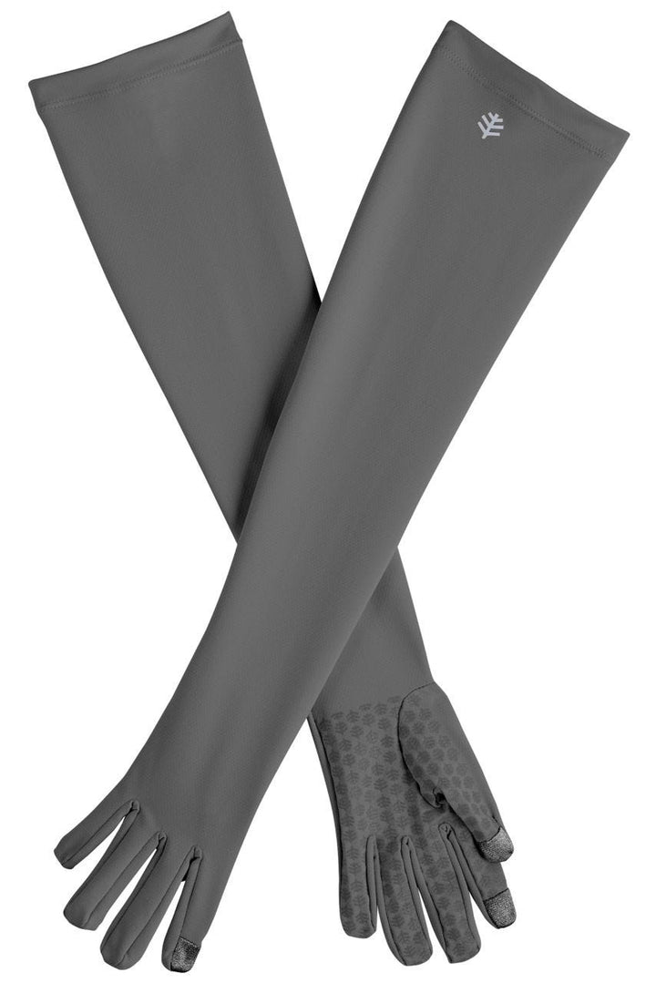 Long Full Finger UV Sun Gloves | Charcoal position-1