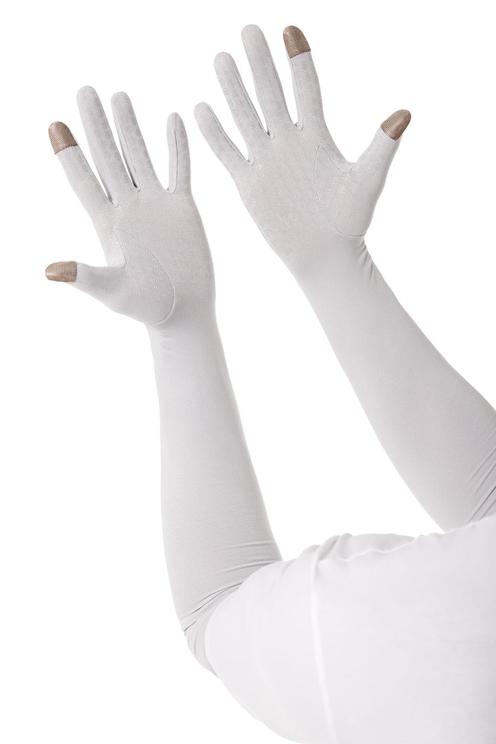Long Full Finger UV Sun Gloves | Sleek Grey position-4