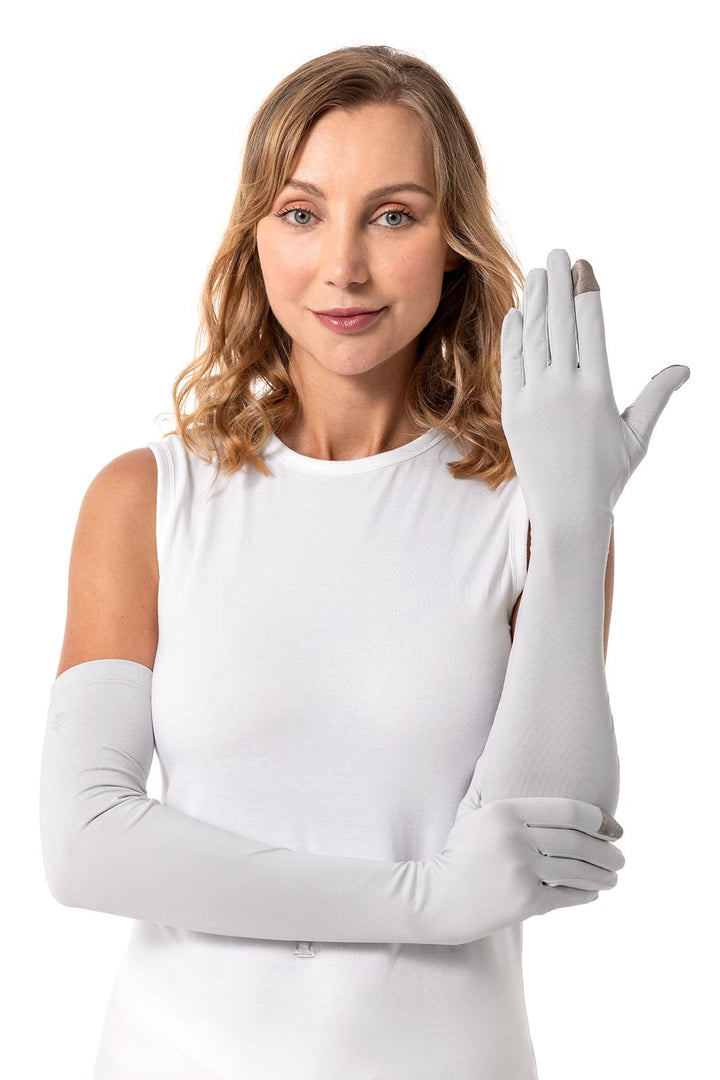 Long Full Finger UV Sun Gloves | Sleek Grey position-2