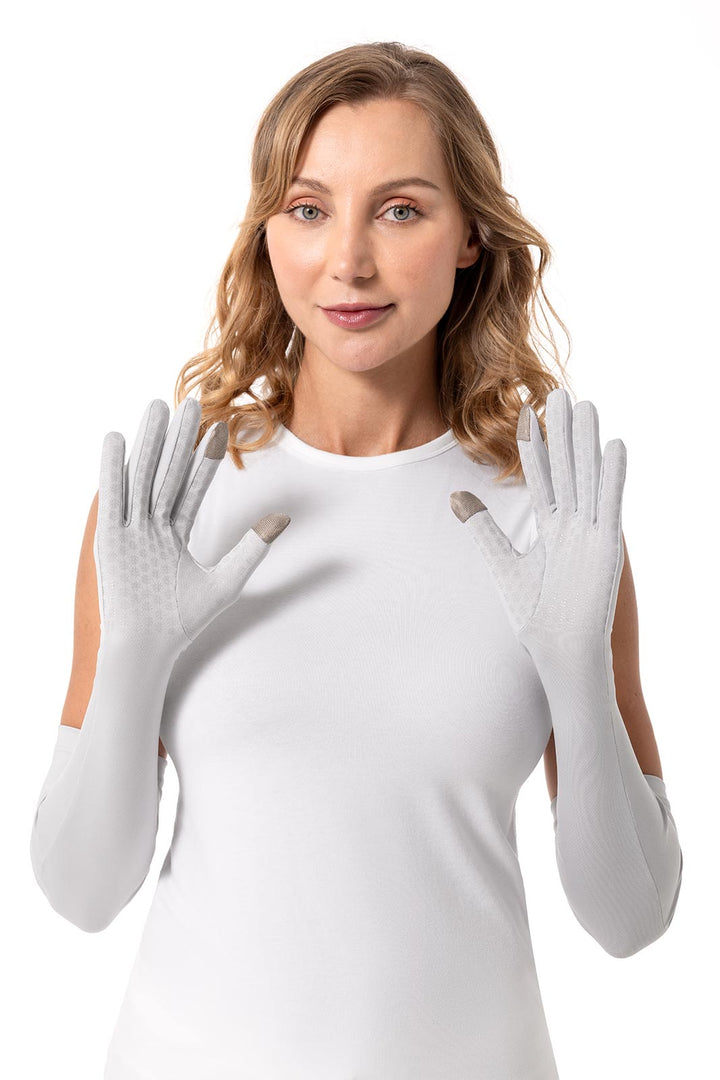 Long Full Finger UV Sun Gloves | Sleek Grey position-5
