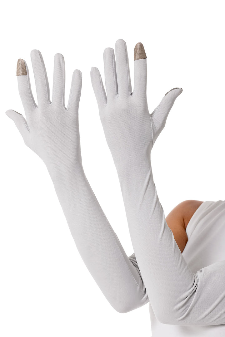 Long Full Finger UV Sun Gloves | Sleek Grey position-6