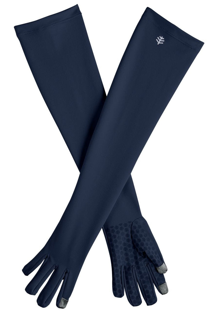 Long Full Finger UV Sun Gloves | Navy position-1