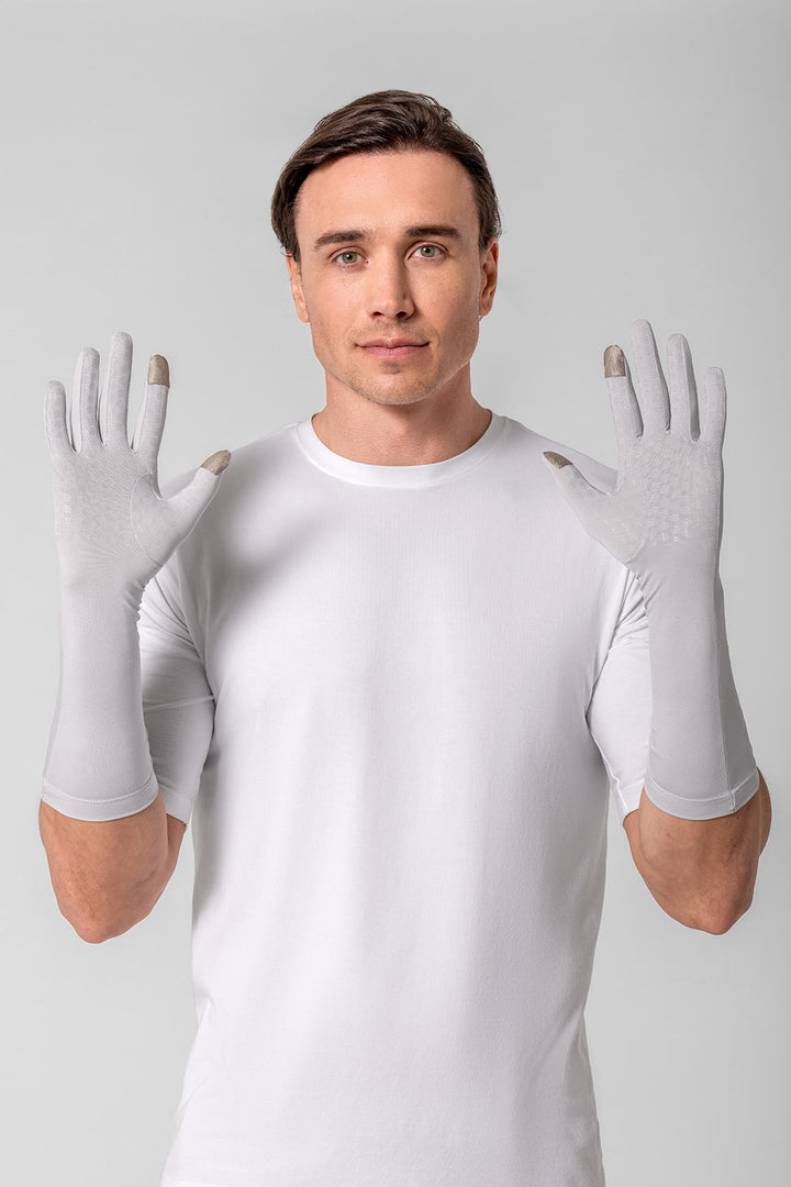 Mid-Length UV Sun Glove with Touchscreen Tips | Sleek Grey position-1