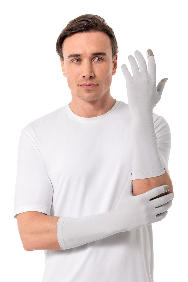 Mid-Length UV Sun Glove with Touchscreen Tips | Sleek Grey position-2