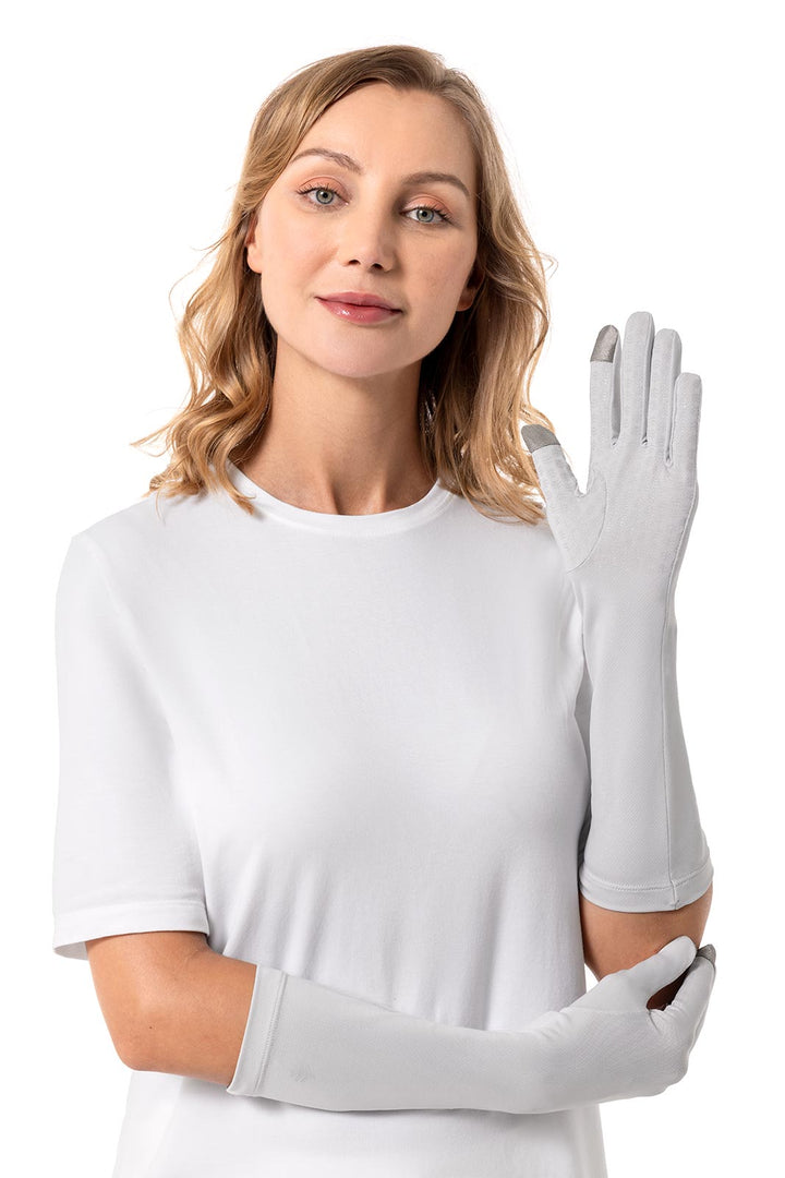 Mid-Length UV Sun Glove with Touchscreen Tips | Sleek Grey position-4