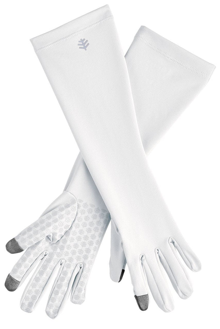 Mid-Length UV Sun Glove with Touchscreen Tips | White position-1