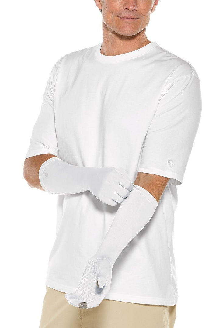 Mid-Length UV Sun Glove with Touchscreen Tips | White position-5