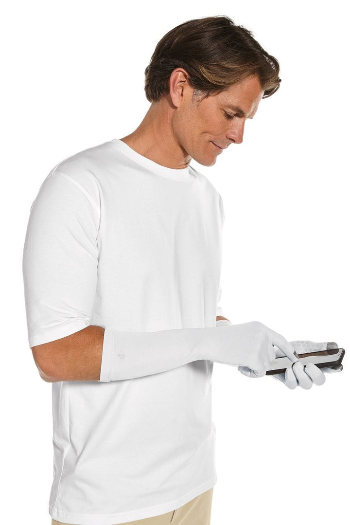 Mid-Length UV Sun Glove with Touchscreen Tips | White position-3