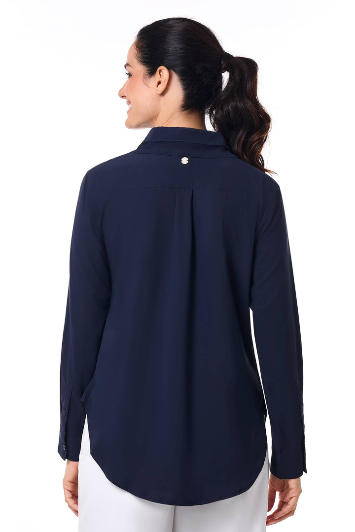 Women's Long Sleeve Shirt | Navy position-4