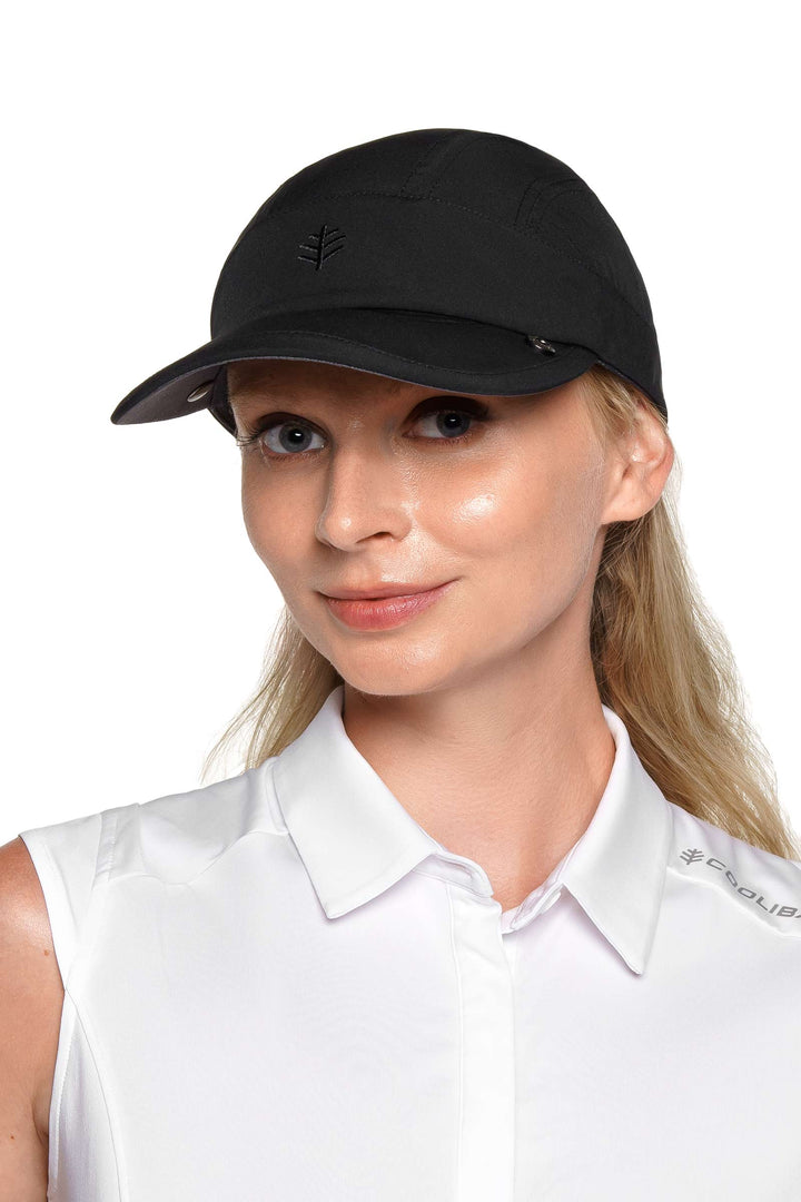 Sports Cap with Removable Neck Drape | Black position-3