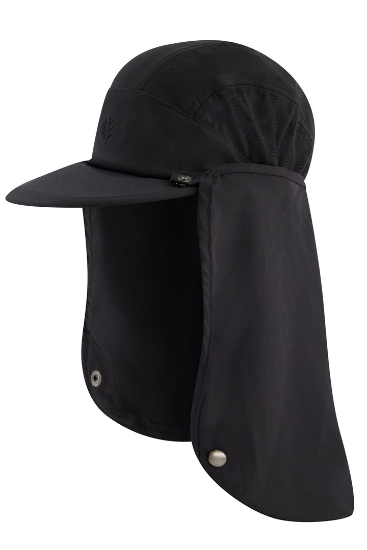 Sports Cap with Removable Neck Drape | Black position-2