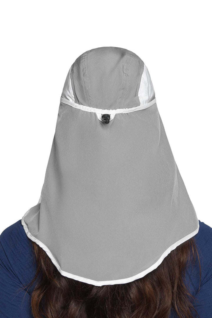 Sports Cap with Removable Neck Drape | Steel Grey/White position-9