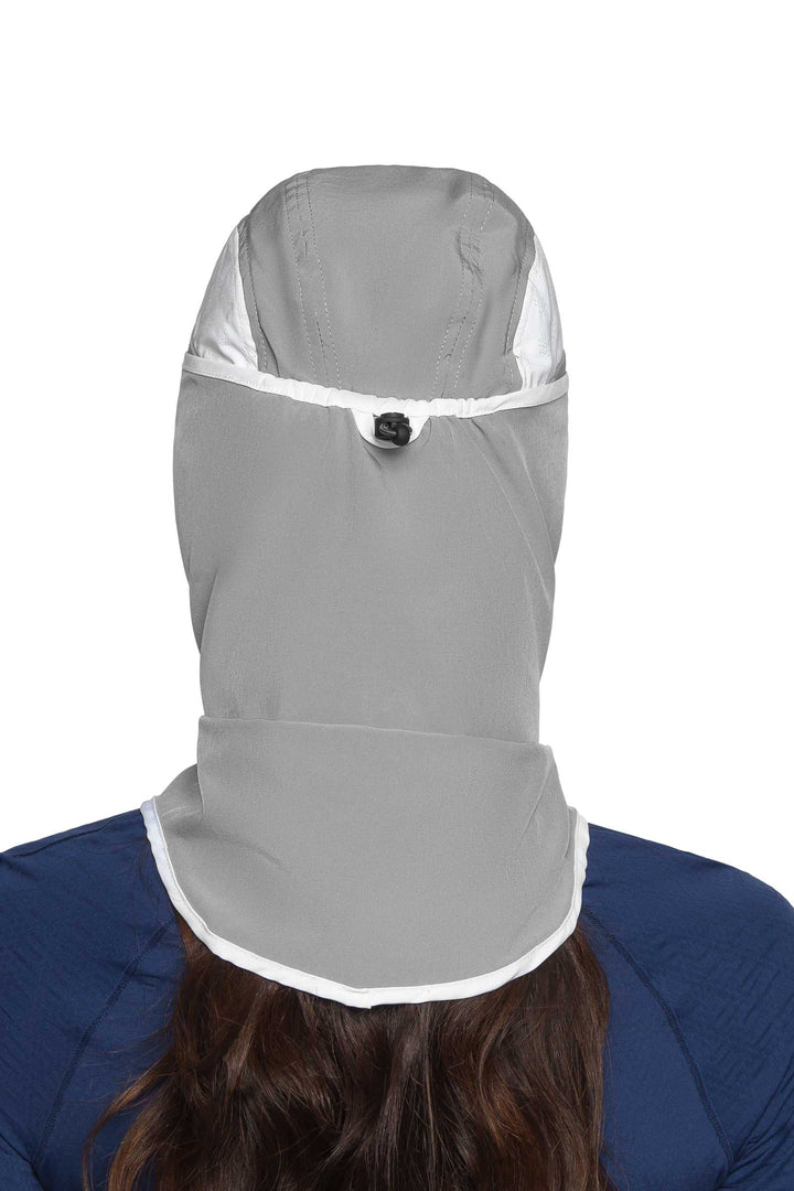 Sports Cap with Removable Neck Drape | Steel Grey/White position-5