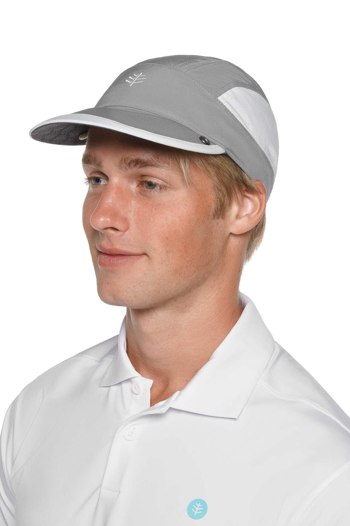 Sports Cap with Removable Neck Drape | Steel Grey/White position-3