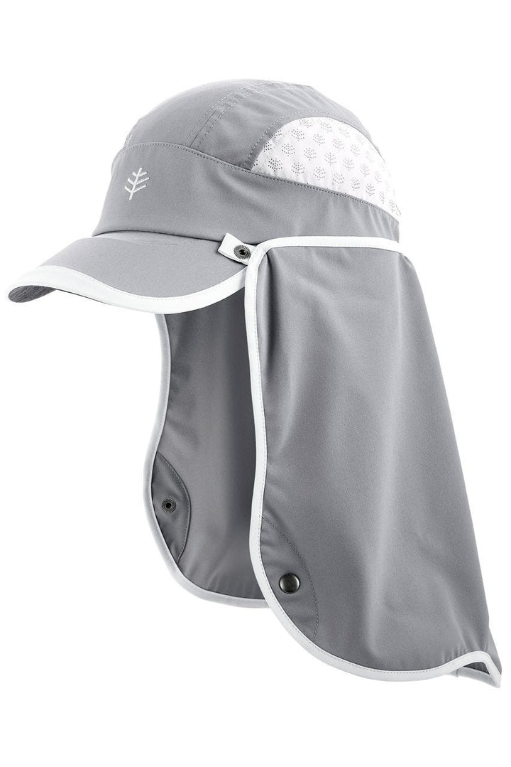 Sports Cap with Removable Neck Drape | Steel Grey/White position-2