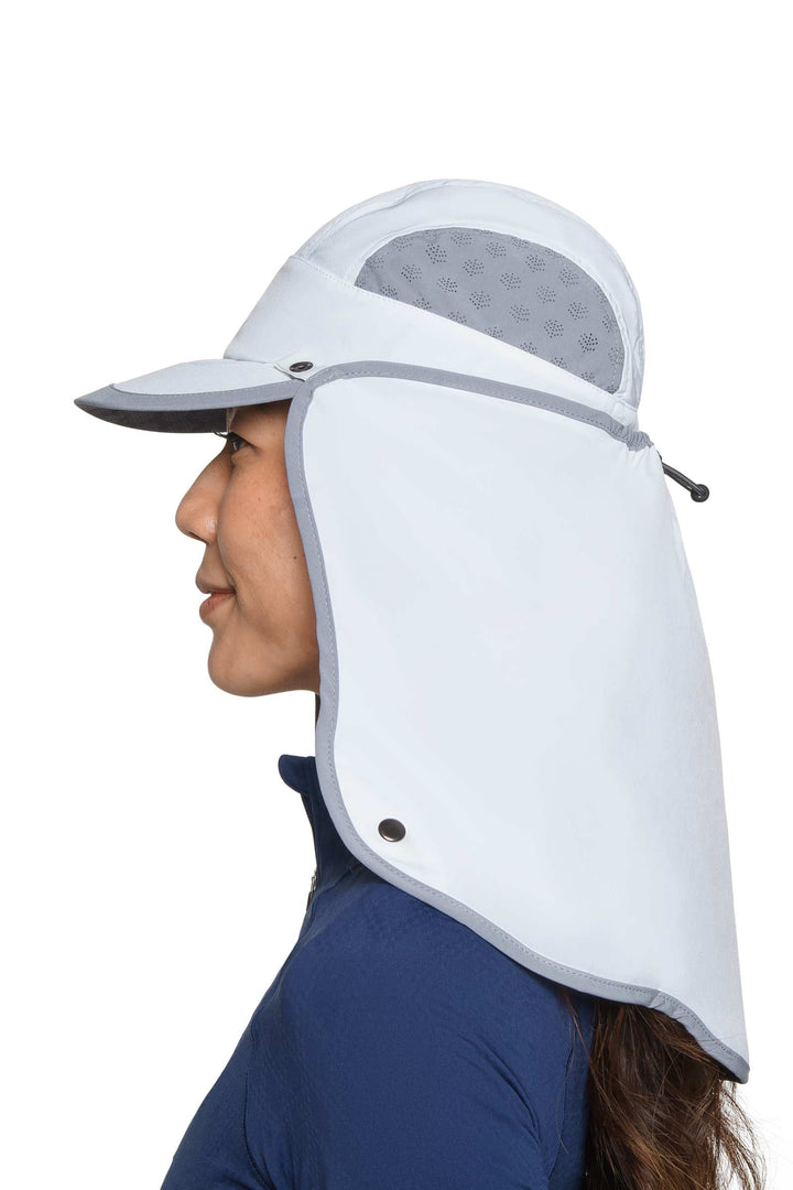 Sports Cap with Removable Neck Drape | White/Steel Grey position-7