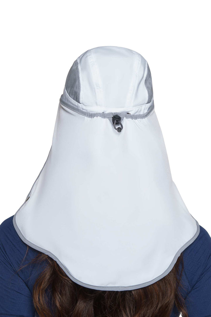 Sports Cap with Removable Neck Drape | White/Steel Grey position-9