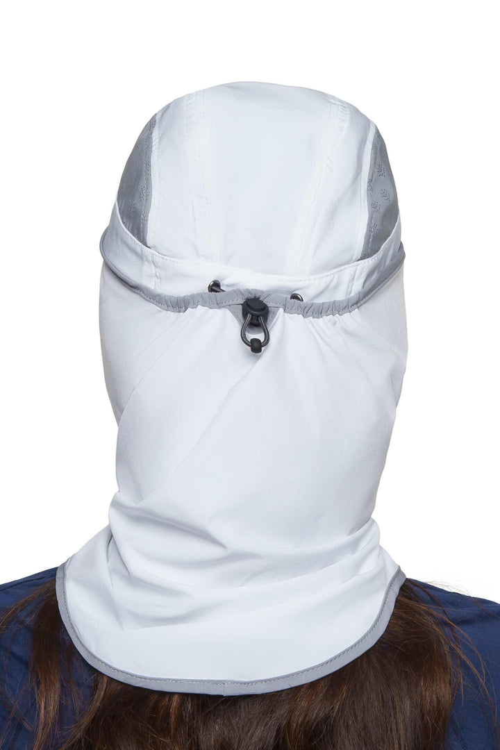 Sports Cap with Removable Neck Drape | White/Steel Grey position-11