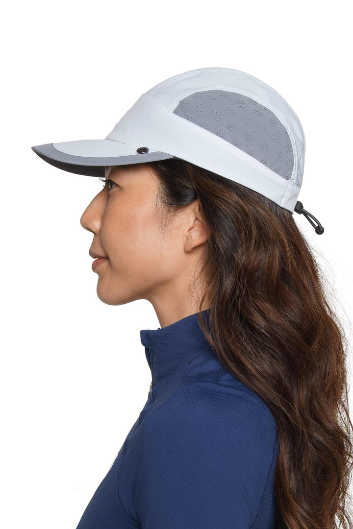 Sports Cap with Removable Neck Drape | White/Steel Grey position-6