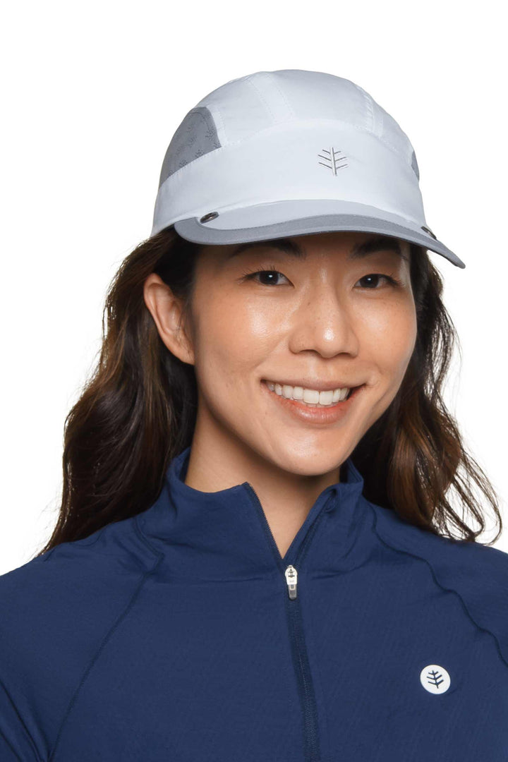 Sports Cap with Removable Neck Drape | White/Steel Grey position-4