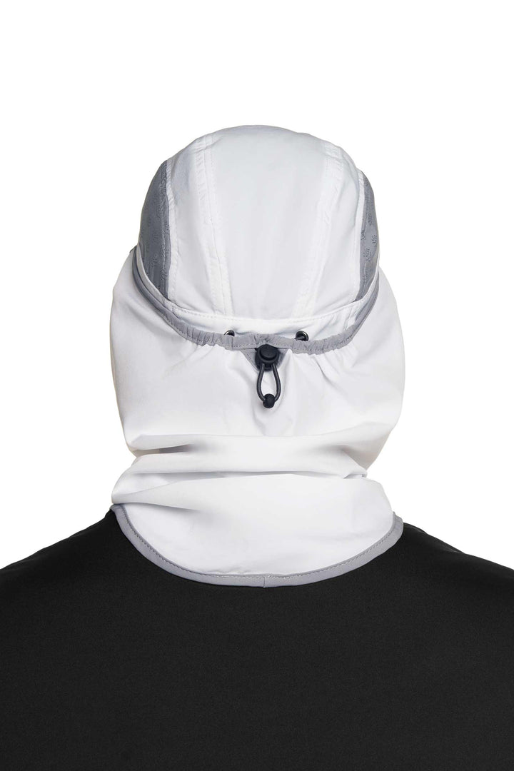 Sports Cap with Removable Neck Drape | White/Steel Grey position-13