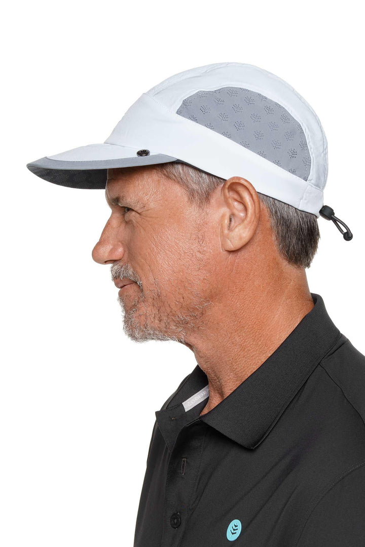 Sports Cap with Removable Neck Drape | White/Steel Grey position-5