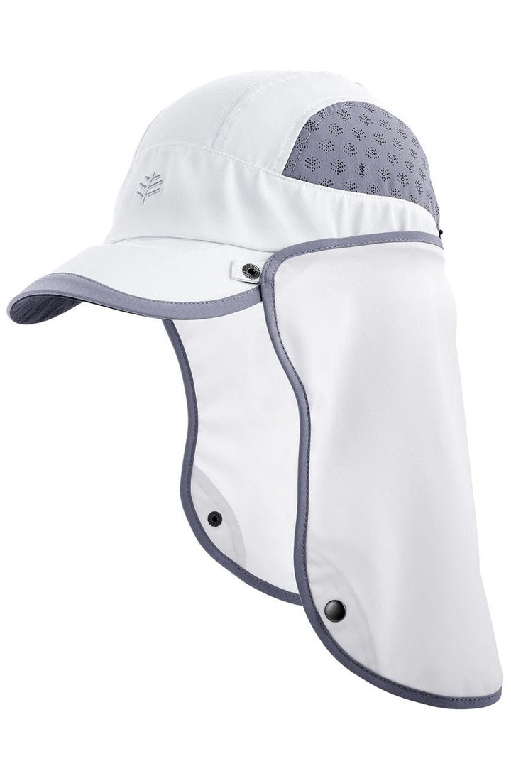 Sports Cap with Removable Neck Drape | White/Steel Grey position-3