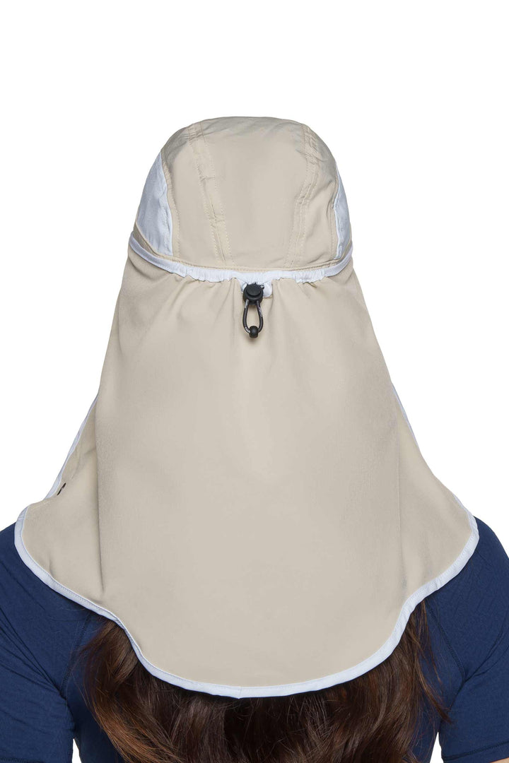 Sports Cap with Removeable Neck Drape | Stone/White position-5
