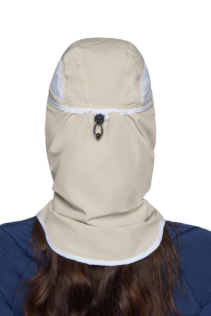 Sports Cap with Removeable Neck Drape | Stone/White position-6