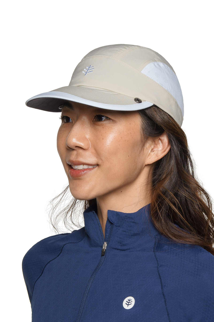 Sports Cap with Removeable Neck Drape | Stone/White position-7