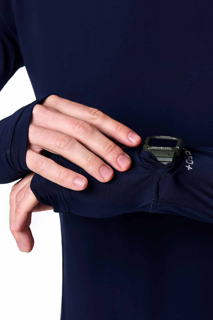 Men's Performance Sun Hoodie | Navy position-6