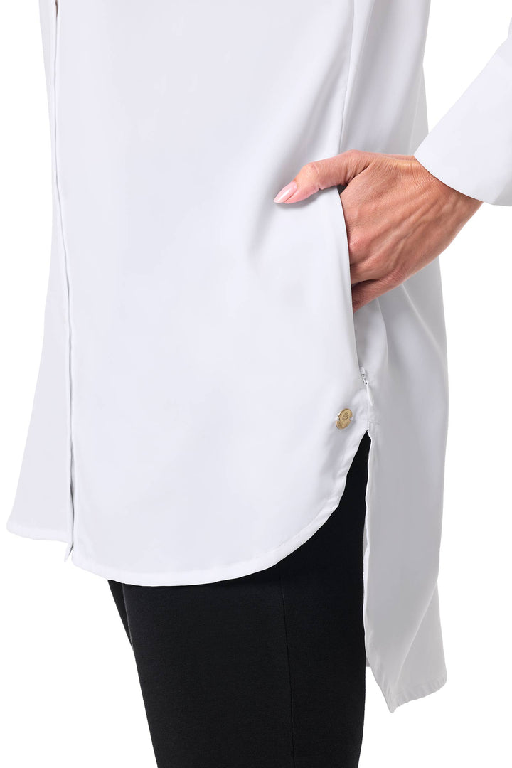 Women's Beach Long Sleeve Shirt | White position-5