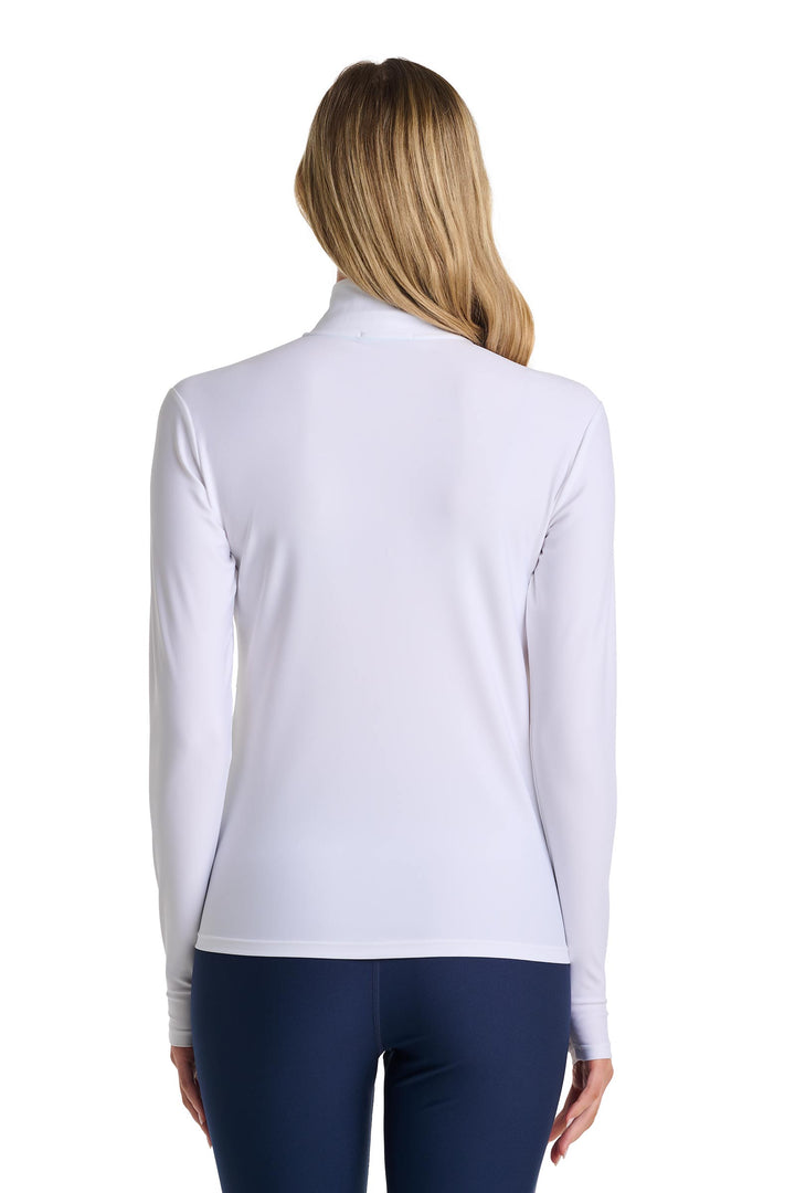 Women's Swim Jacket, Full Zip & Mock Neck | White position-5