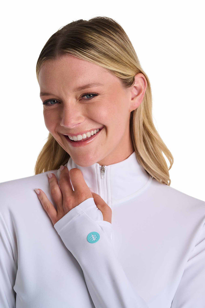 Women's Swim Jacket, Full Zip & Mock Neck | White position-7