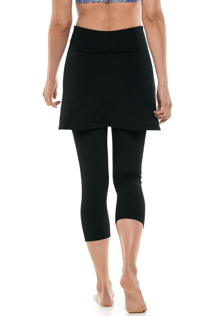 Skirted Swim Capris | Black position-3