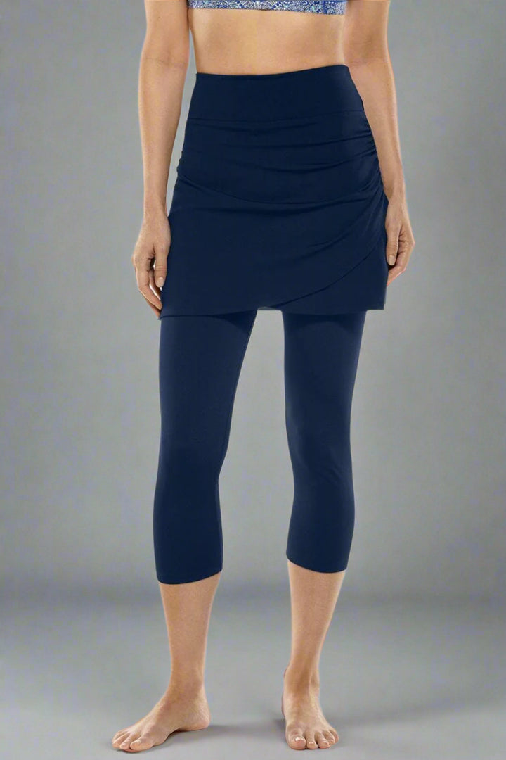 Skirted Swim Capris | Navy position-1