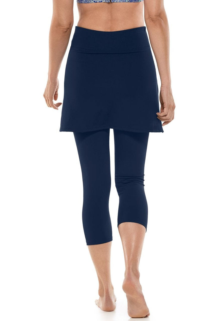 Skirted Swim Capris | Navy position-2