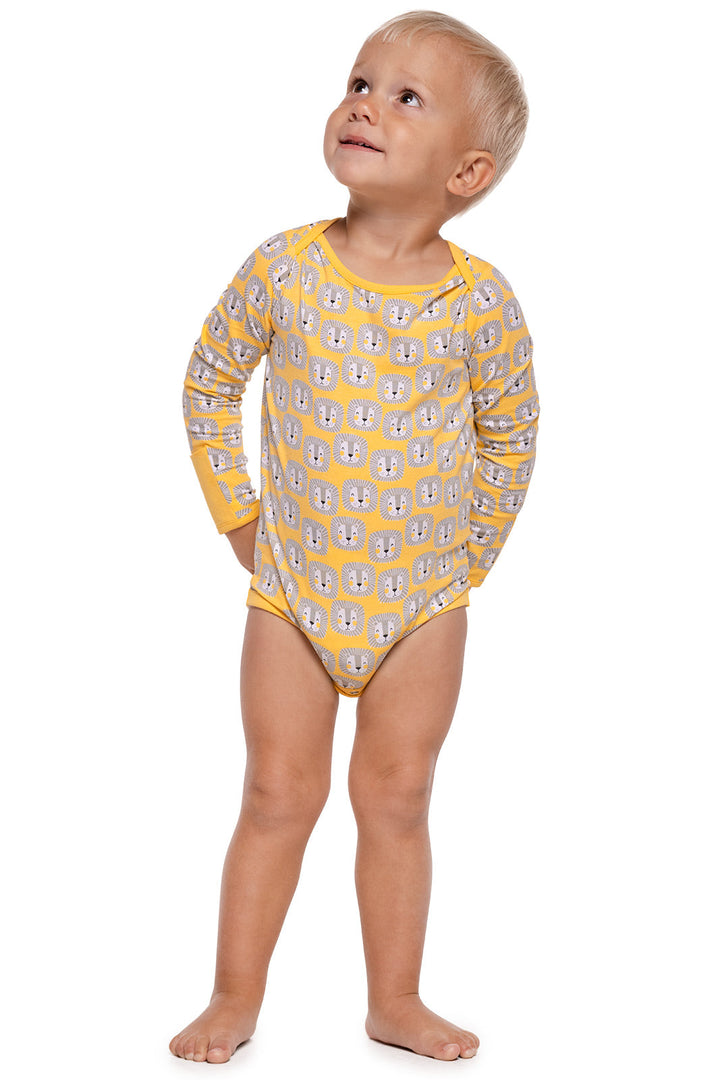 Baby's Bodysuit | Yellow Lion Heads position-1