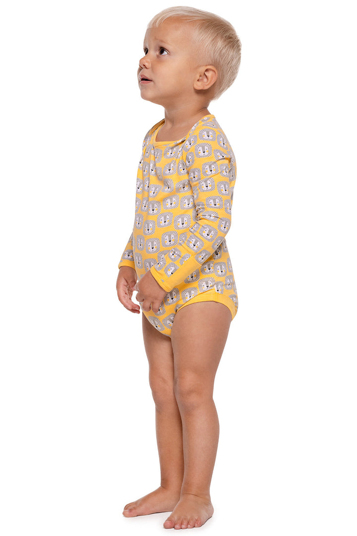 Baby's Bodysuit | Yellow Lion Heads position-2