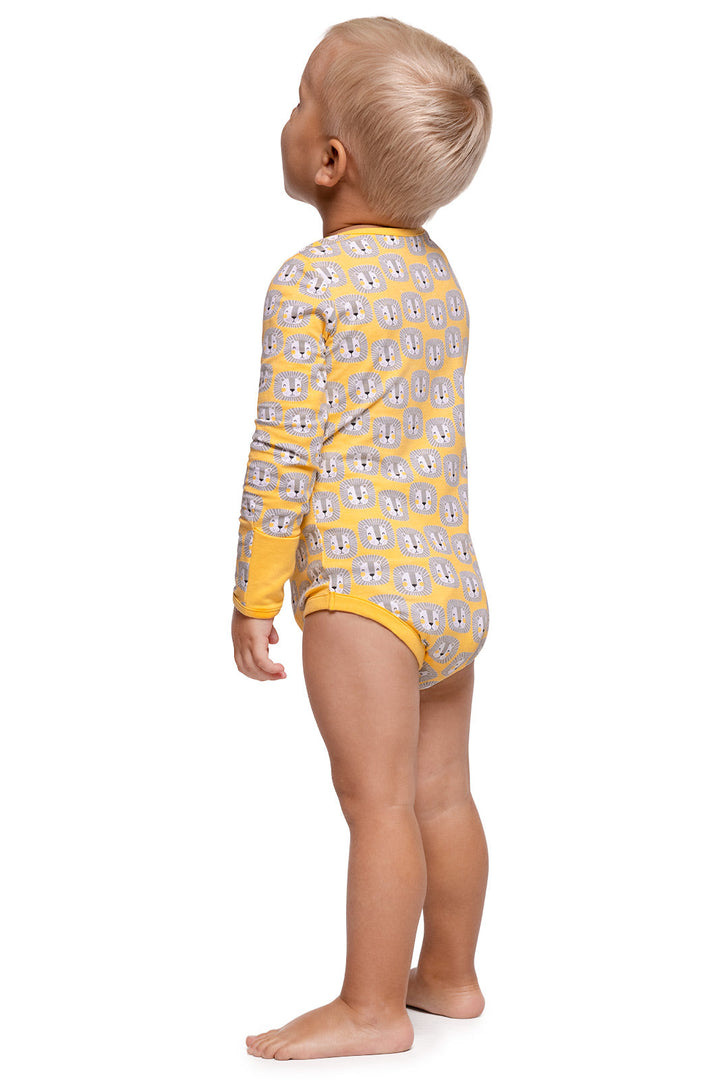 Baby's Bodysuit | Yellow Lion Heads position-3
