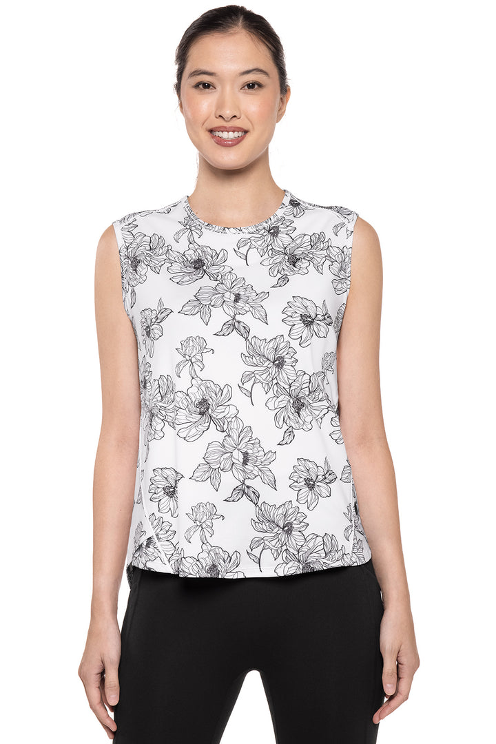 Women's Tank | White/Black Perfect Peony position-1