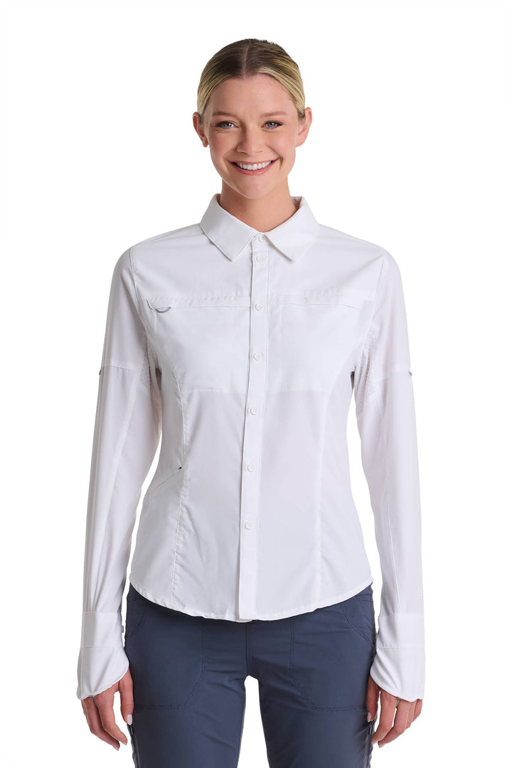 Women's Long Sleeve Fishing Sun Shirt | White position-2